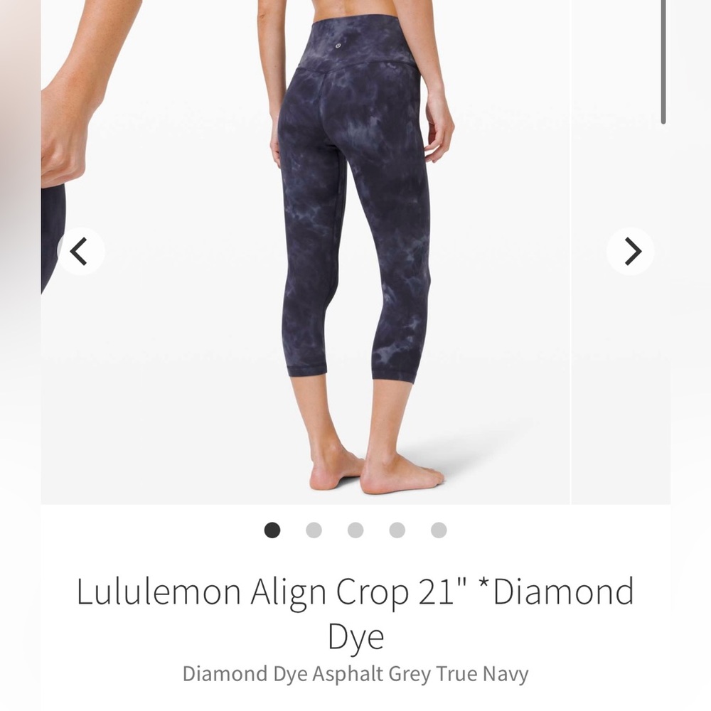 Lululemon Align High Rise Crop 21" Diamond Tie Dye Asphalt Grey True Navy